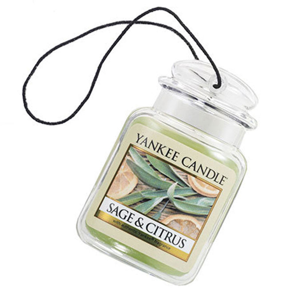 Yankee Candle Car Jar Ultimate Auto, Home & Office Odor Neutralizing Air  Freshener, Sage & Citrus