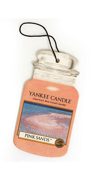 Yankee Candle Car Jar Paperboard Auto, Home & Office Odor Neutralizing Air Freshener, Pink Sands