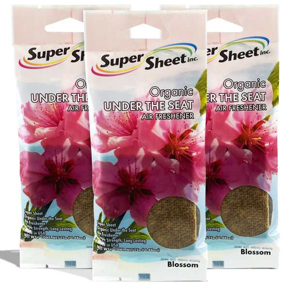 Super Sheet, Organic Under the Seat Car Air Freshener, Long Lasting Fragrance, Blossom Scent, 3 Pack