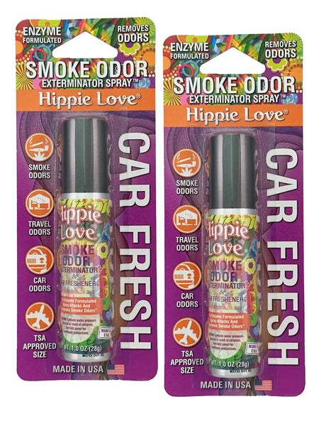 Smoke Odor Exterminator Air Fresh Spray - Your Ultimate Solution for Smoke and Household Odor Elimination - 1 oz Spray, Hippie Love, 2 Packs