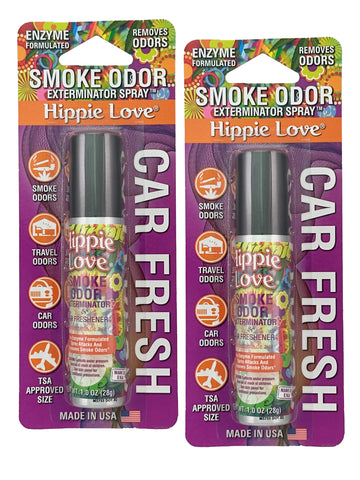 Smoke Odor Exterminator Air Fresh Spray - Your Ultimate Solution for Smoke and Household Odor Elimination - 1 oz Spray, Hippie Love, 2 Packs