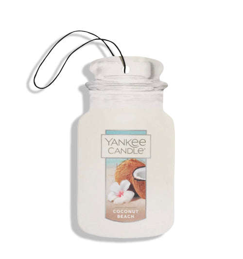 Yankee Candle Paper Car Jar Air Freshener for Long Lasting Fragrance for Long Lasting Fragrance, Coconut Beach