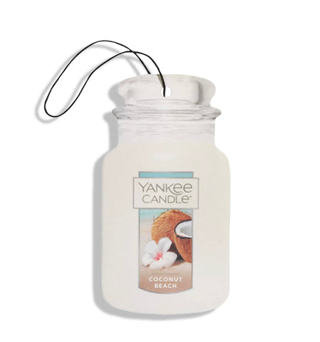 Yankee Candle Paper Car Jar Air Freshener for Long Lasting Fragrance for Long Lasting Fragrance, Coconut Beach