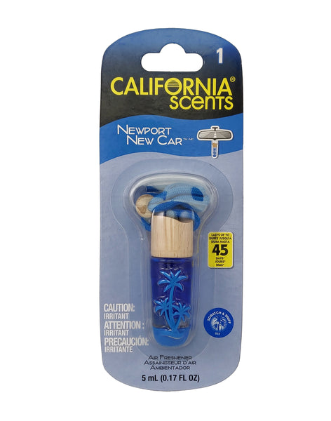 California Scents Air Fresheners Hanging Vial Necklace - New Car Scent: Hanging Air Freshener & Odor Eliminator for Strong Odor