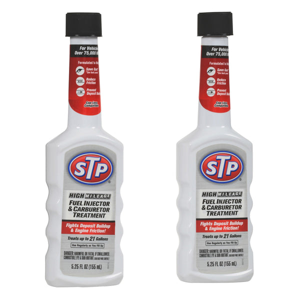 STP High Mileage Fuel Injector & Carburetor Treatment - 5.25 fl. oz. (2-Pack)