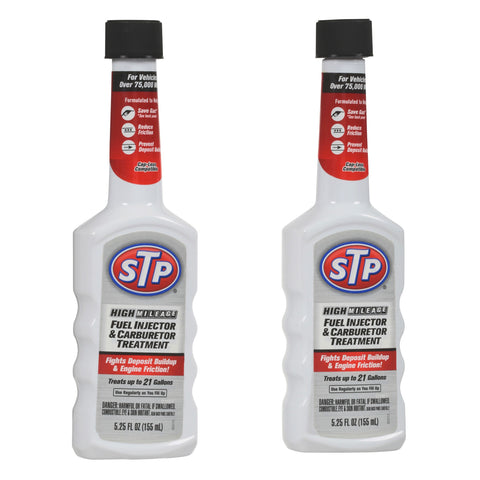 STP High Mileage Fuel Injector & Carburetor Treatment - 5.25 fl. oz. (2-Pack)