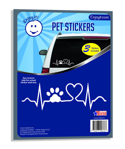 Dog Paw Heartbeat Car Decal Sticker. By. Enjoy It