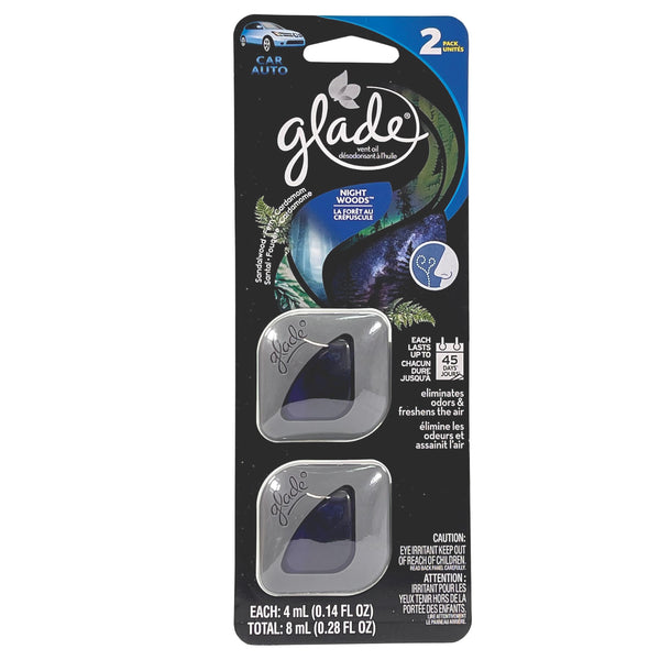 Glade Automotive Vent Oil Air Freshener, Night Woods; 4mL Each, 2 Count by GOSO Direct