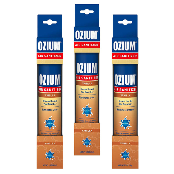 Ozium Air Sanitizer 3.5 oz Spray, Vanilla Scent (3-PACK)