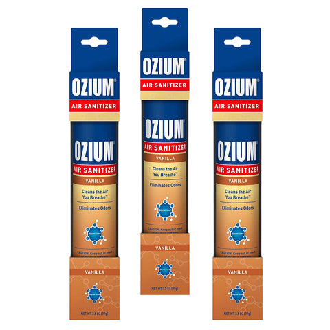 Ozium Air Sanitizer 3.5 oz Spray, Vanilla Scent (3-PACK)