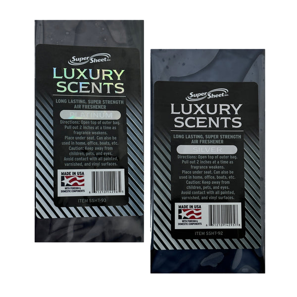 Super Sheet Under the Seat Car Air Fresheners Small Luxury Scents Platinum and Silver: The Best Car Air Freshener and Odor Eliminators - Long Lasting, Super Strength Car Fresheners