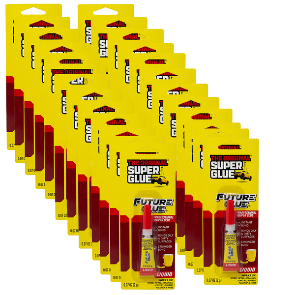 Super Glue: Original Future Glue, 0.07 OZ - Heavy Duty, Strong Glue for Plastic, Wood, Rubber, Ceramic Repair, and More, 24 Packs