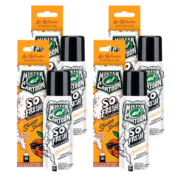 Turtle Wax FOGGER Sunset Peach 2 oz: Ultimate Car Fogger and Smoke Odor Eliminator – Long-Lasting Scent Car Air Freshener, 4 Packs