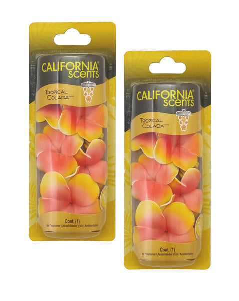 California Scents Scented Necklace in Tropical Colada: The Perfect Lei for Your Car - Hanging Flower Air Freshener, 2 Packs