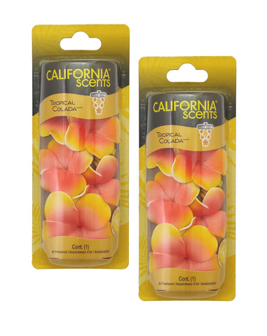 California Scents Scented Necklace in Tropical Colada: The Perfect Lei for Your Car - Hanging Flower Air Freshener, 2 Packs