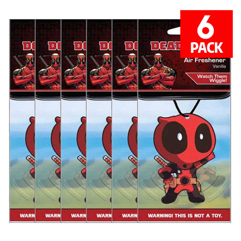 Marvel Deadpool Car Accessories - Deadpool Air Freshener Wiggler (6-Pack)