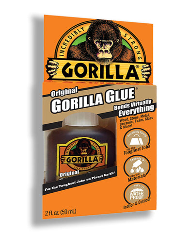 Gorilla Original Glue, Waterproof Polyurethane Glue, 2 Ounce Bottle, Brown