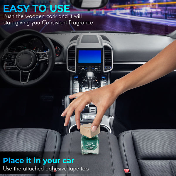 Tasotti Car Air Freshener, Luxury Perfume for Car and Home, Long-Lasting Air Freshener and Odor Eliminator, Secret Cube Collection, Exotic Cocos