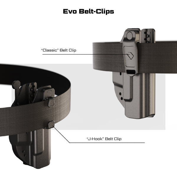 EVO Holster - compatible with Glock 43X Holster Active Retention with OWB Paddle and OWB Belt Loop