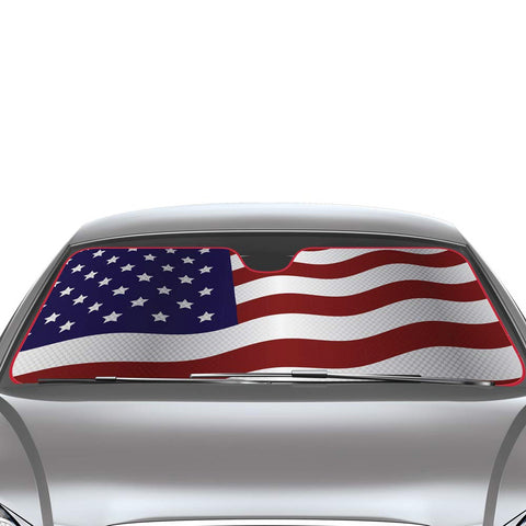 CA Auto Shade 28.5x63" Universal Fit Sunshade, American Flag Design