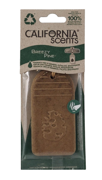 California Scents Breezy Pine Hanging 3D Paper: Natural, Environmentally Friendly Car Freshener with Recycled Materials and Strong Odor Eliminator for Automotive Air Freshening