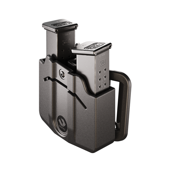 Orpaz Pistol Mag Pouch, Magazine Holster for 0.40, 9mm Magazine Holder, Double Magazine, Belt Loop, Single Stack Metal