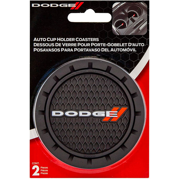 Plasticolor Dodge Car Coaster, 2x Cupholder Coasters with the Dodge Logo