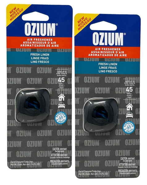 Ozium Membrane Car Vent Clip AC Air Fresheners Car Air Freshener and Car Odor Eliminator, Fresh Linen, 2 Packs