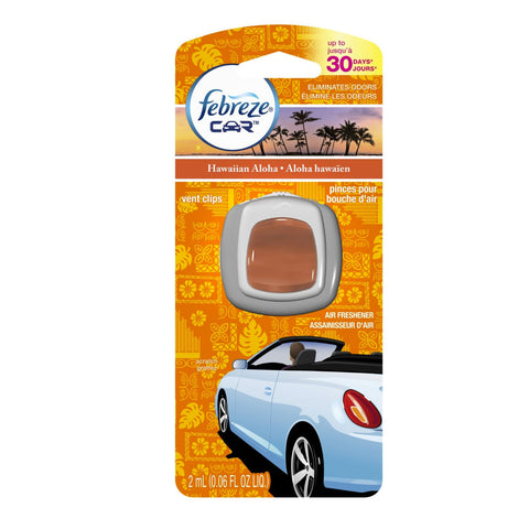 Febreze Scented Vent Clip Automotive Air Freshener & Odor Eliminator, Hawaiian Aloha