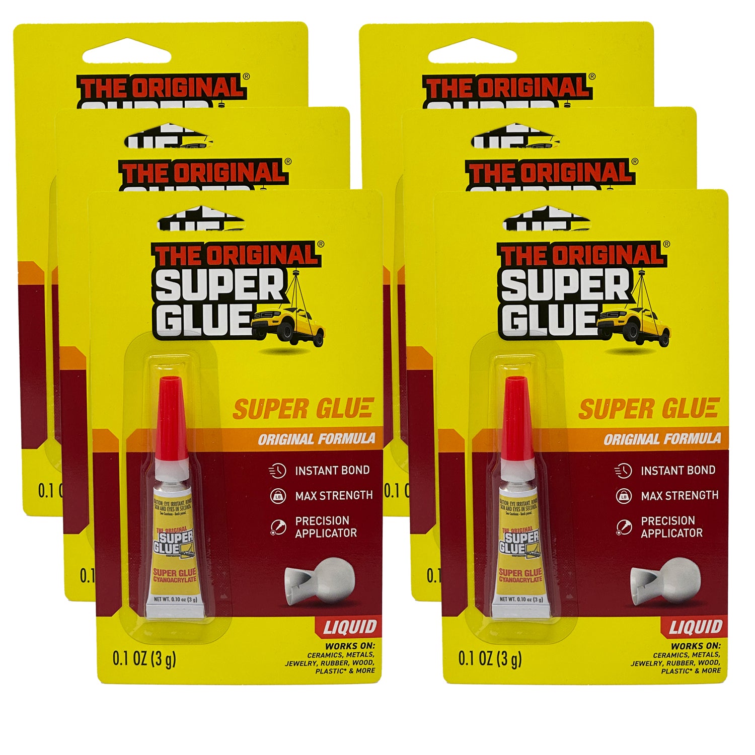 Super Glue Original Formula, 0.1 OZ - Clear Glue for Plastic, Wood, Ceramic  Glue Repair - Heavy Duty, Strong Adhesive - Multipurpose Super Glue for  Rubber, Shoes and More, 6 Packs by GOSO Direct