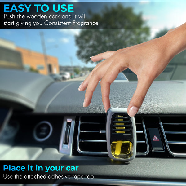 Tasotti Car Perfume Air Freshener, Essential Car Air Freshener for Long-lasting Scent and Car Odor Eliminator, Nuvo Car Perfume Collection, Rose