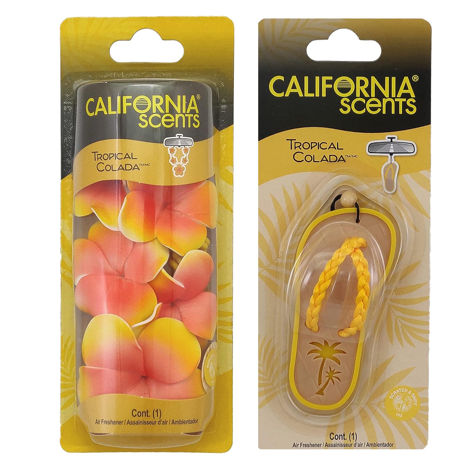 California Scents Scented Sandal Hanging Air Freshener, Tropical