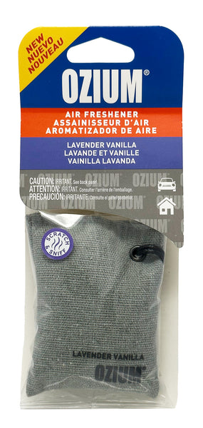 Ozium Scented Sachet Car Air Fresheners and Odor Eliminator for Car, Home Closets, Shoes, and Suitcases, Lavender Vanilla