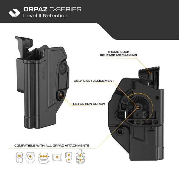 Orpaz Beretta 92 Holster compatible with Beretta 92 No Rail Holster, Drop-Leg