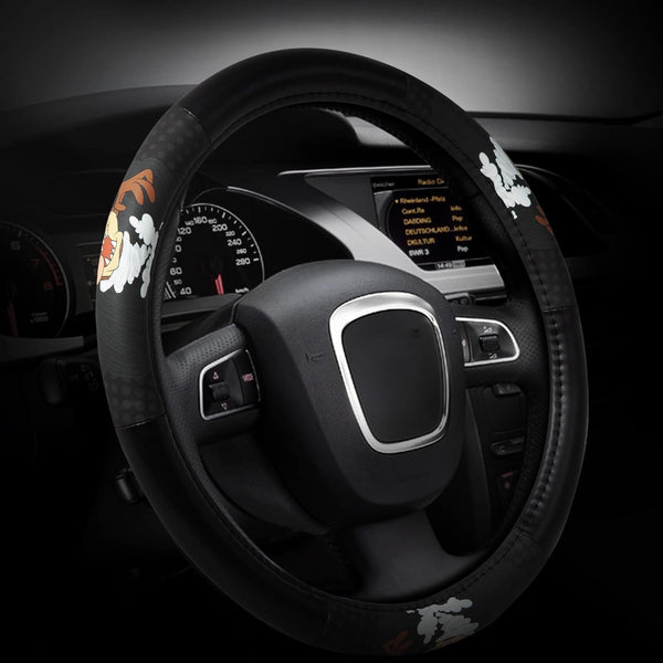 Taz Tornado Car Steering Wheel Cover - Durable and Comfortable Car Wheel Cover with Taz Tornado - A Fun and Functional Addition to Your Vehicle's Interior!