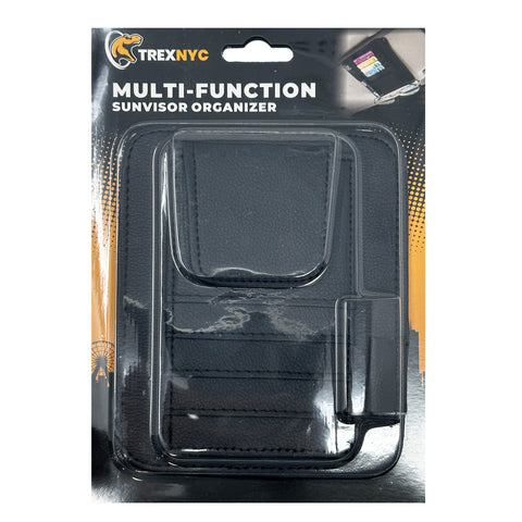 TrexNYC Multi-Function Car Organizer: Backseat and Sun Visor Storage - Ultimate Car Organizers and Storage, Black