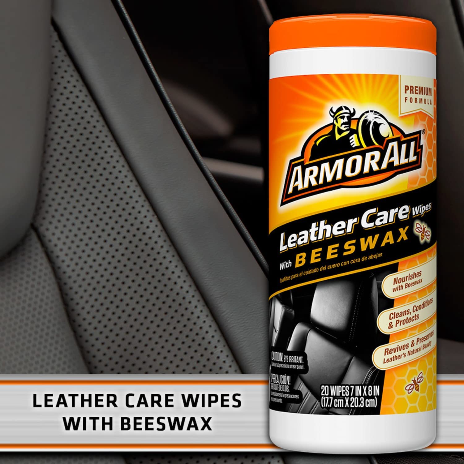 Armor All Leather Care Wipes with Beeswax, 20 Count by GOSO Direct
