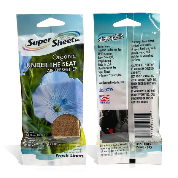 Super Sheet, Organic Under the Seat Car Air Freshener, Long Lasting Fragrance, Fresh Linen Scent