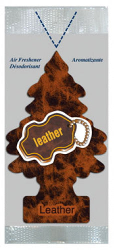 Little Trees Hanging Car and Home Air Freshener, Leather Scent - 3 Pack
