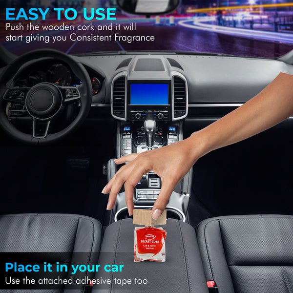 Tasotti Car Air Freshener, Luxury Perfume for Car and Home, Long-Lasting Air Freshener and Odor Eliminator, Secret Cube Collection, New Car