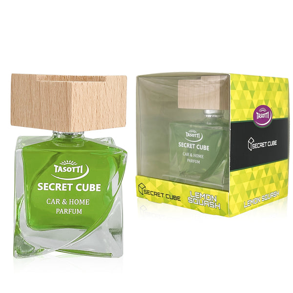Tasotti Car Air Freshener, Luxury Perfume for Car and Home, Long-Lasting Air Freshener and Odor Eliminator, Secret Cube Collection, Lemon Squash
