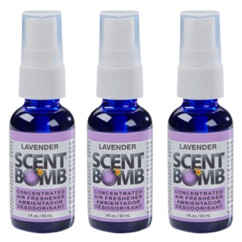 Scent Bomb Air Freshener Spray, 100 % Oil Based Concentrated Air Freshener, Air Freshener Spray for Car, Room, Bathroom and Odor Eliminator, Lavender, 3 Pack