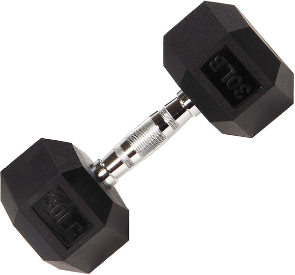 Gymnastics Power Hex Dumbbells Exercise & Fitness Weights Dumbbell for Women & Men (30 lb, Single)