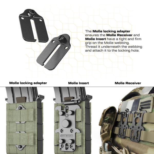 Orpaz MOLLE Attachment for MOLLE Pouch, MOLLE Mag Pouch, MOLLE Backpack and other MOLLE Accessories, Black