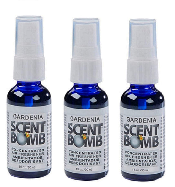 Scent Bomb Air Freshener Spray, 100 % Oil Based Concentrated Air Freshener, Air Freshener Spray for Car, Room, Bathroom and Odor Eliminator, Gardenia, 3 Pack