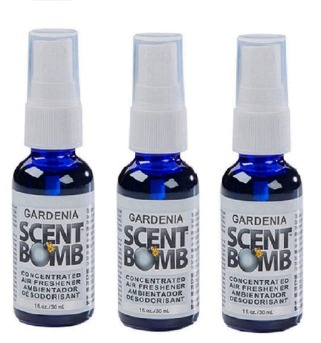 Scent Bomb Air Freshener Spray, 100 % Oil Based Concentrated Air Freshener, Air Freshener Spray for Car, Room, Bathroom and Odor Eliminator, Gardenia, 3 Pack