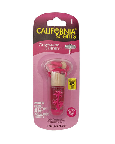 California Scents Air Fresheners Hanging Vial Necklace - Coronado Cherry Scent: Hanging Air Freshener & Odor Eliminator for Strong Odor
