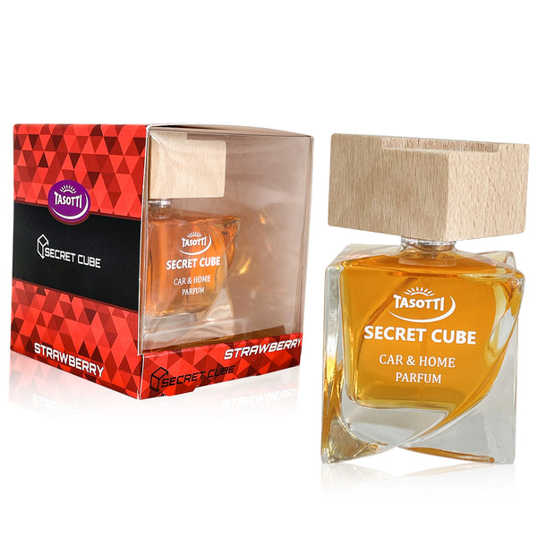 Tasotti Car Air Freshener, Luxury Perfume for Car and Home, Long-Lasting Air Freshener and Odor Eliminator, Secret Cube Collection, Strawberry