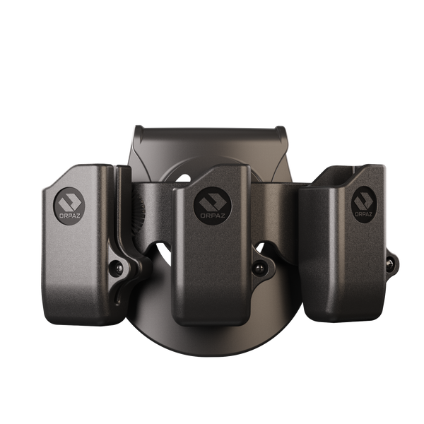 Orpaz Pistol Mag Pouch Compatible with Beretta APX Magazine Holster for 0.40, 9mm Magazine Holder, Triple Mag, Paddle