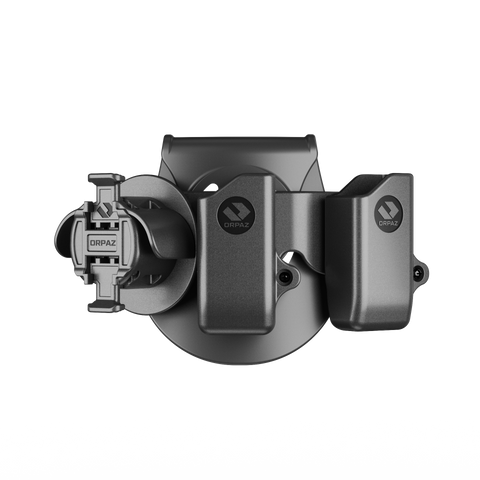 Orpaz Handcuff Holster, Law Enforcement Handcuff Case, Handcuff Holder, for DS Polymer Mags, 2X 9mm Mag Pouch Combo